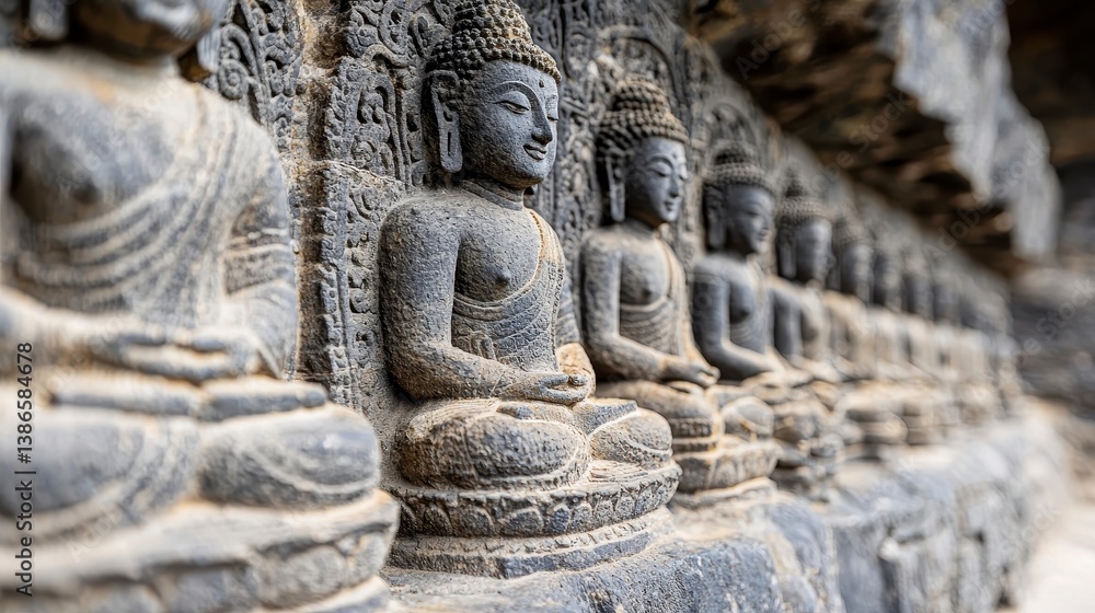 Ancient Stone Buddha Carvings Ancient Stone Buddha Carvings