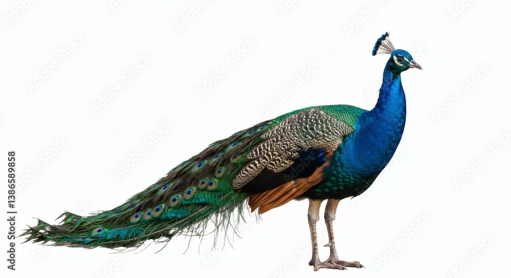 Fototapeta premium peacock isolated on white background