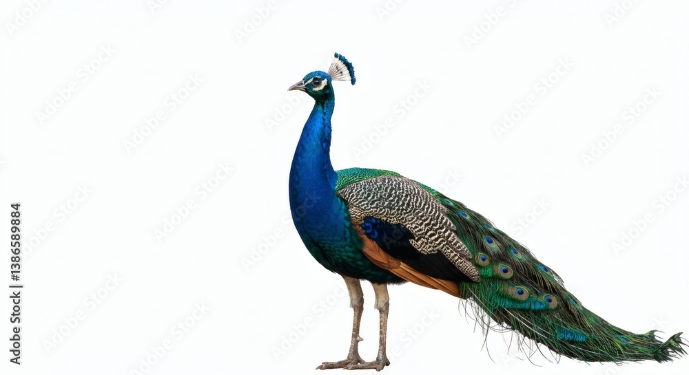 Naklejka premium peacock isolated on white background