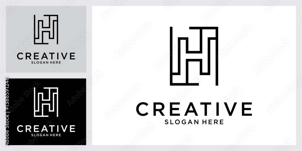 H or HH initial letter logo design vector H or HH initial letter logo design vector