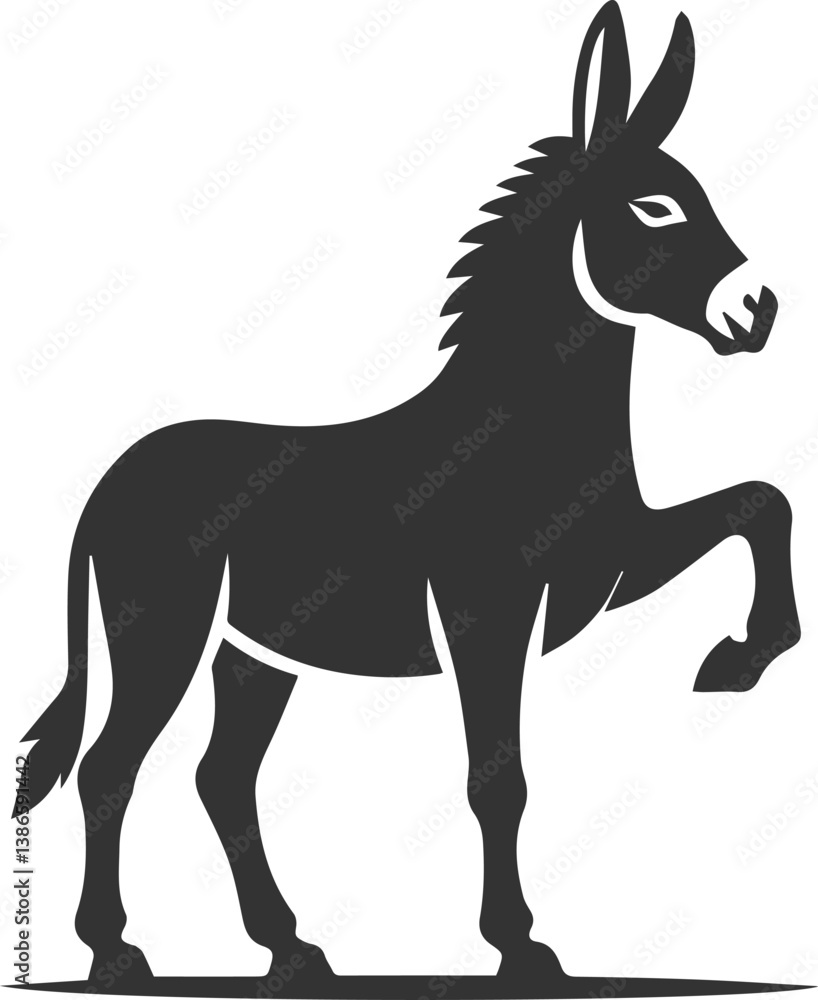 Fototapeta premium Donkey silhouette animal vector