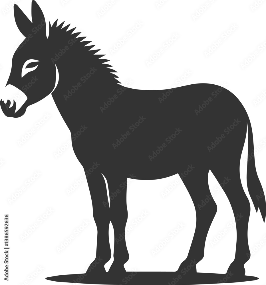 Obraz premium Donkey silhouette animal vector