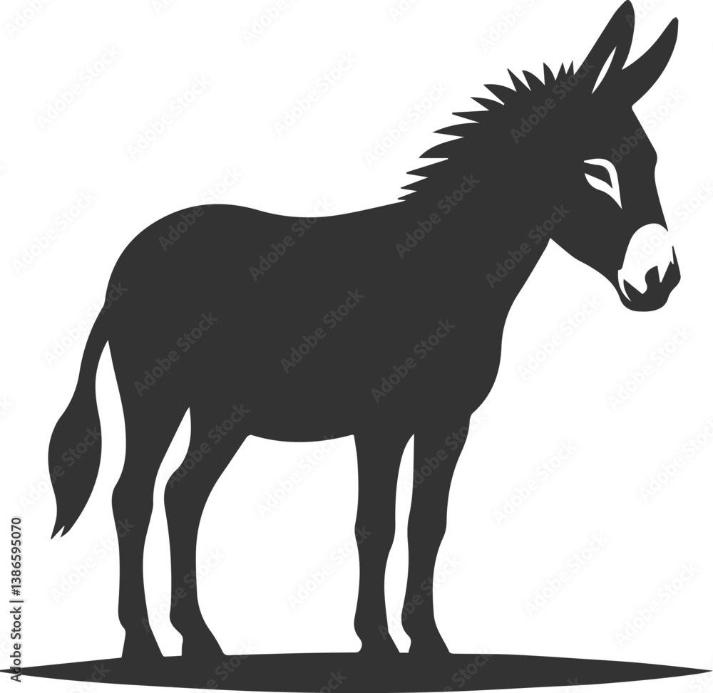 Fototapeta premium Donkey silhouette animal vector