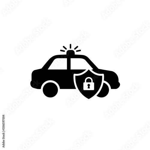 Car Security Shield Icon at Auto Show – Vehicle Safety Technology Symbol for Premium Brand Marketing