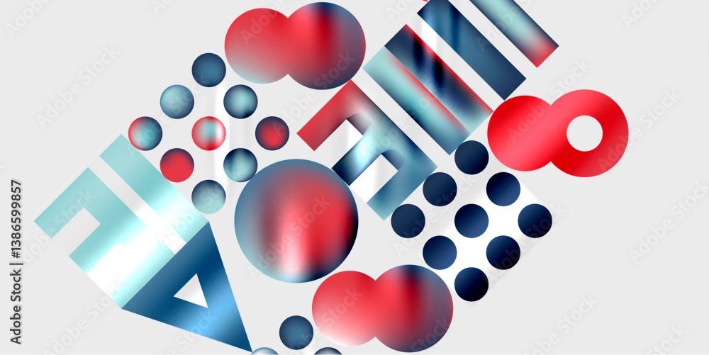 Abstract composition. Red, blue spheres, cylinders. Gradient colors. Geometric shapes. Minimalist design. Modern art. Clean aesthetic. Bright palette. Abstract composition. Red, blue spheres, cylinders. Gradient colors. Geometric shapes. Minimalist design. Modern art. Clean aesthetic. Bright palette.