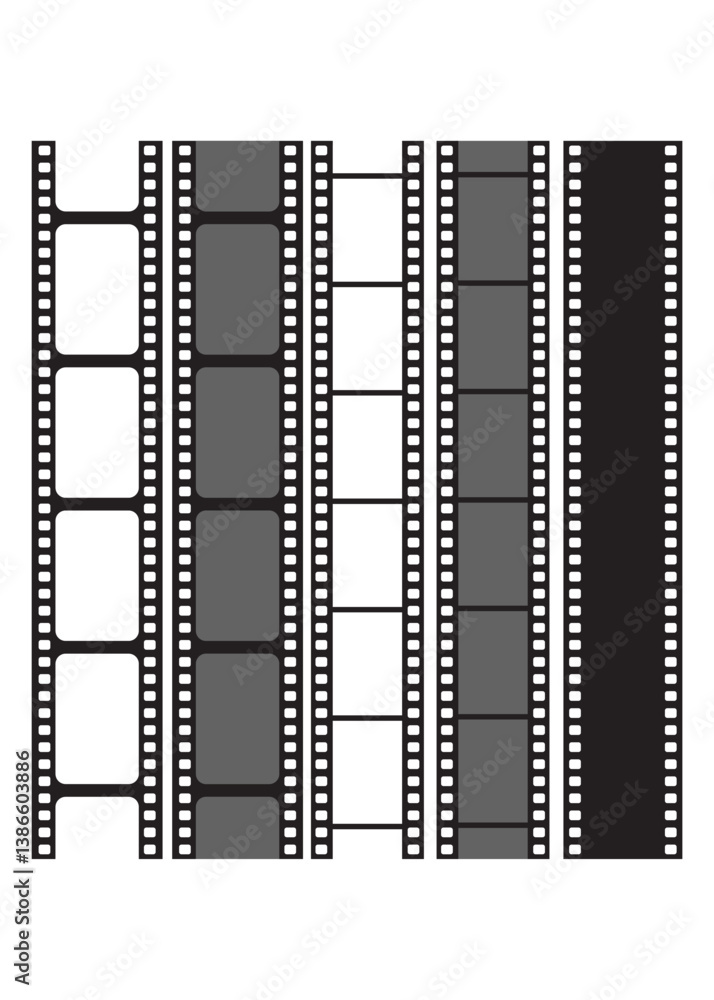 Obraz premium Film strip vector set stock illustration