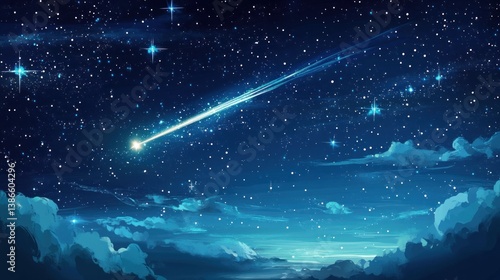 Night sky with shooting star (1)