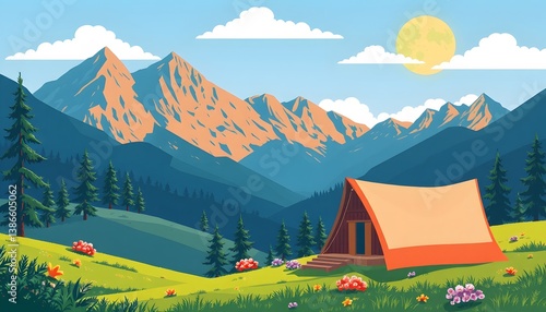 camping in the mountains