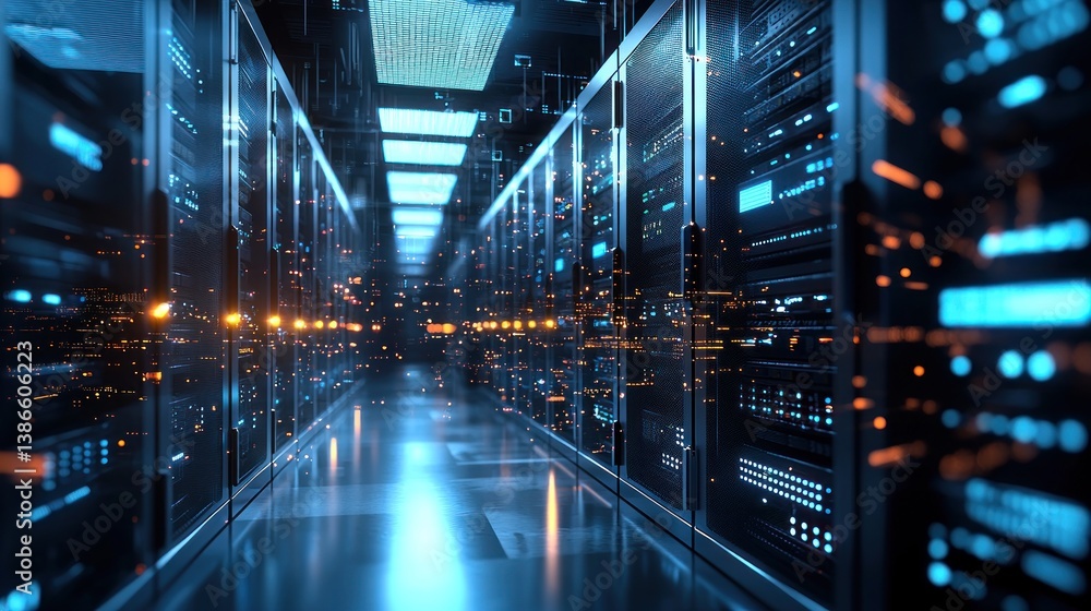 Futuristic Server Room: A Glimpse into the Digital Core Futuristic Server Room: A Glimpse into the Digital Core