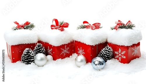 Wallpaper Mural Festive Gift Boxes in Snow Torontodigital.ca