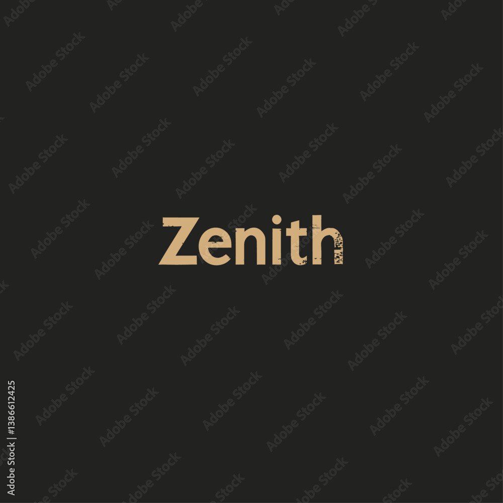 Fototapeta premium Zenith Gold Lettering on Black Background