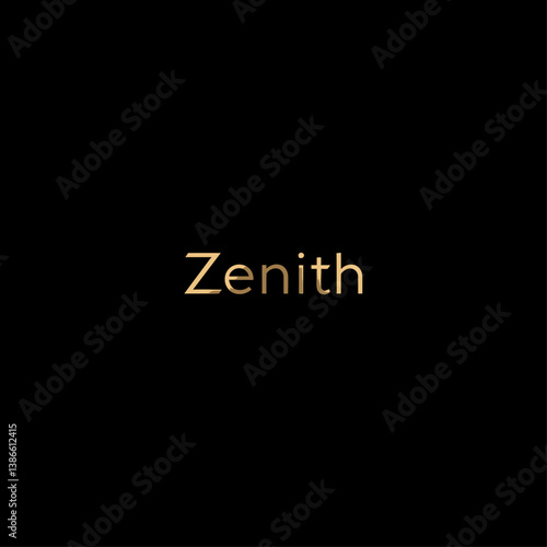 Zenith Gold Text on Black Background
