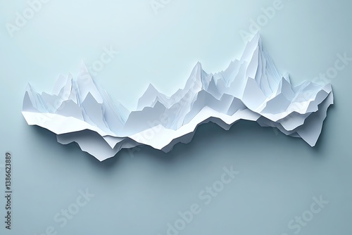 Abstract paper landscape featuring layered mountains and minimalist design