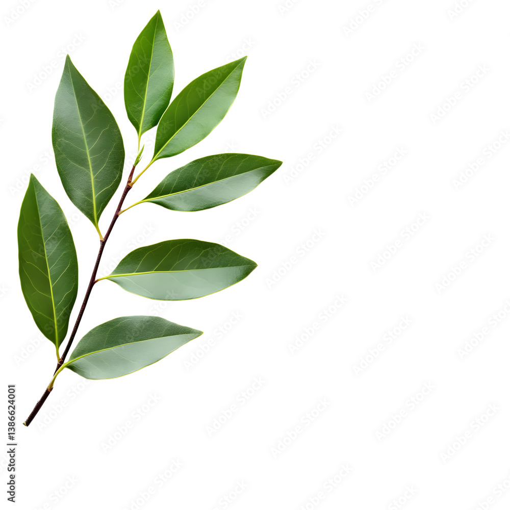 Fototapeta premium Bay Leaf Branch on Transparent Background