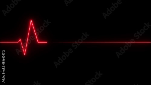 The heart rate line on the ECG monitor has become straight. Which indicates the death of the patient. Heartbeat line without pulse