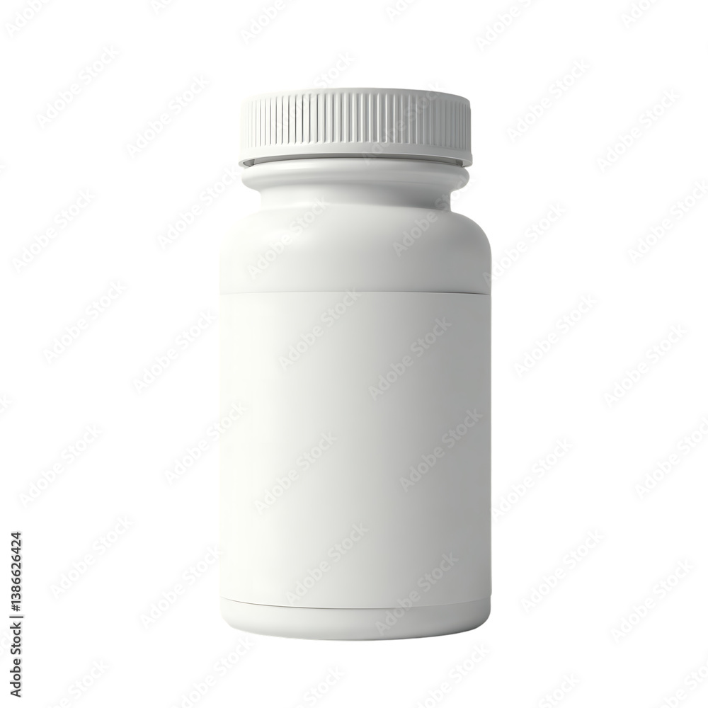 Plain White Medication Bottle with Childproof Cap for Safe Pharmacy Dispensing Plain White Medication Bottle with Childproof Cap for Safe Pharmacy Dispensing