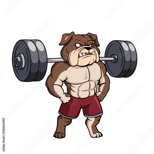 Bulldog Gym mascot design vector illustration logo
