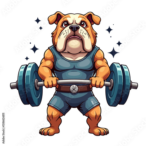 Bulldog Gym mascot design vector illustration logo