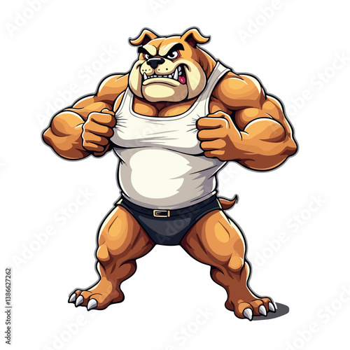 Bulldog Gym mascot design vector illustration logo