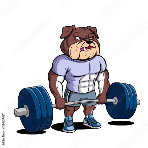 Bulldog Gym mascot design vector illustration logo