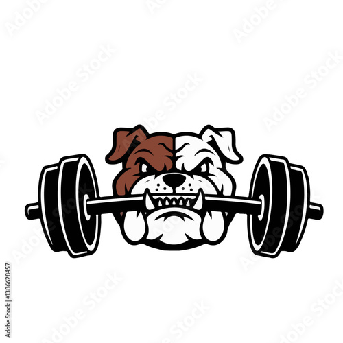 Bulldog Gym mascot design vector illustration logo