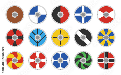 viking shield vector round shape