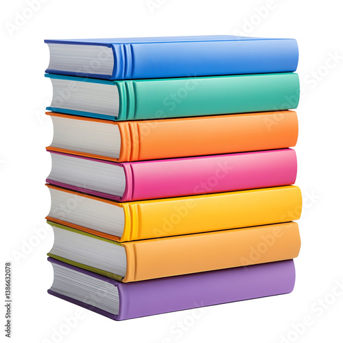 Wallpaper Mural A vibrant stack of colorful books, neatly arranged against a black background. Knowledge and learning, bright and inviting. Torontodigital.ca