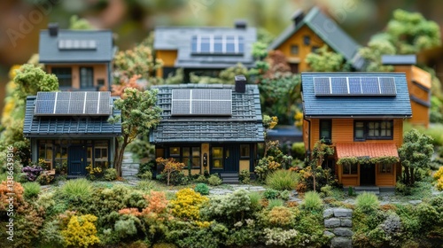 Wallpaper Mural Eco-Friendly Village: Miniature Homes with Solar Panels Torontodigital.ca