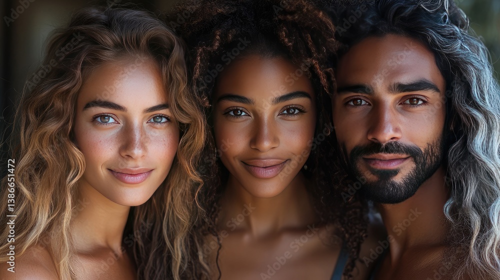 Diverse individuals smiling confidently, radiating positivity and unity. Diverse individuals smiling confidently, radiating positivity and unity.