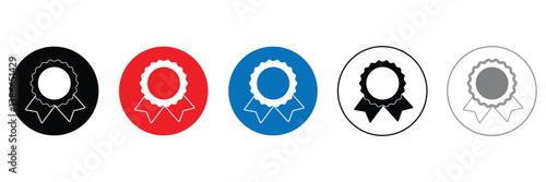 Award line icon vector set. Award badge or winning prize ribbon flat vector icon for apps and websites .Vector Illustration .EPS 10 . 