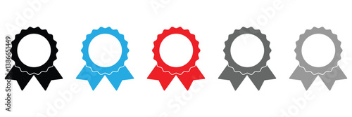 Award line icon vector set. Award badge or winning prize ribbon flat vector icon for apps and websites .Vector Illustration .EPS 10 . 