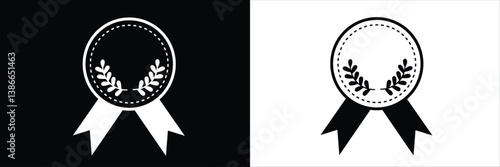 Award line icon vector set. Award badge or winning prize ribbon flat vector icon for apps and websites .Vector Illustration .EPS 10 . 