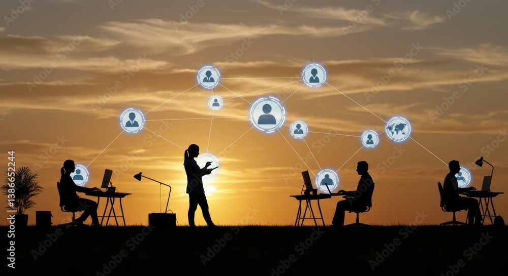 Networked Remote Workers: Silhouettes Networked Remote Workers: Silhouettes