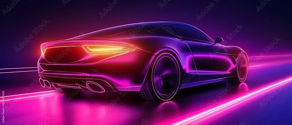 Futuristic Car Neon Light Futuristic Car Neon Light