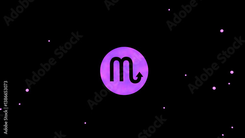 scorpio zodiac sign in black sky with stars