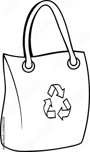 Reusable tote bag featuring a recycling symbol design for eco-friendly shopping.