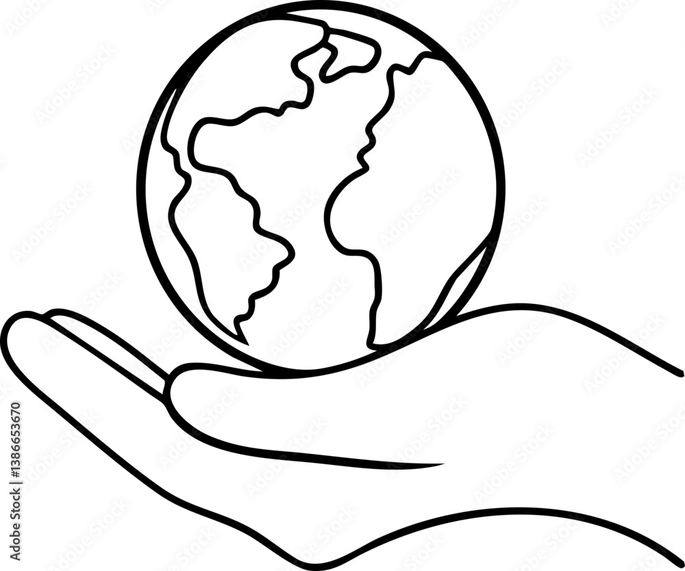 A hand holding a globe, symbolizing care for the Earth and global responsibility. A hand holding a globe, symbolizing care for the Earth and global responsibility.
