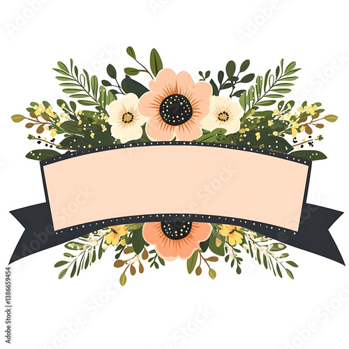 Obraz na płótnie Floral Banner Design Template w salonie
