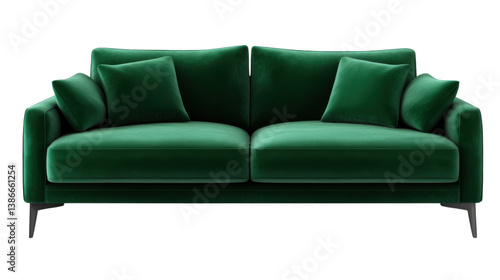 green sofa isolated on white background
