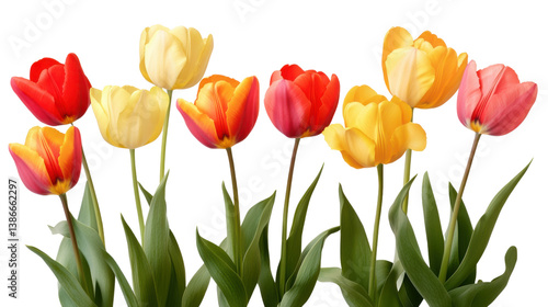 red tulips isolated on white background