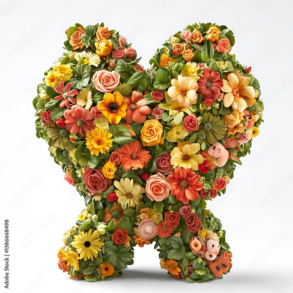 Floral Butterfly Sculpture; Studio Shot