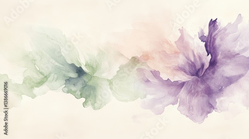 Fototapeta Naklejka Na Ścianę i Meble -  A painting of flowers with a purple hue