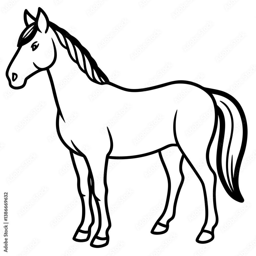 Minimalist Horse Vector Design Minimalist Horse Vector Design
