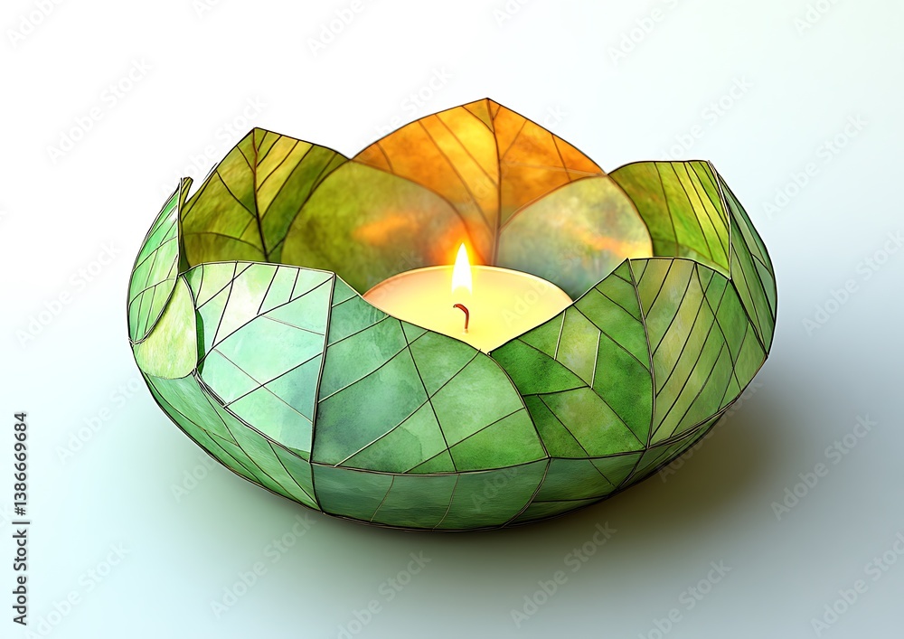 Floral candle holder; decorative; studio; lighting