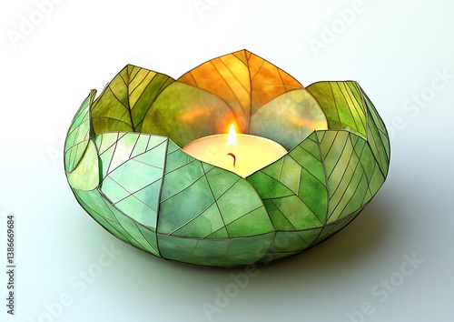 Obraz na płótnie Floral candle holder; decorative; studio; lighting w salonie