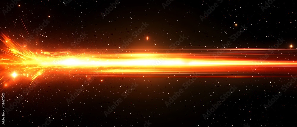 Obraz premium Fiery Beam Across Cosmic Space