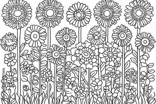 Obraz na płótnie Floral Coloring Page Design w salonie