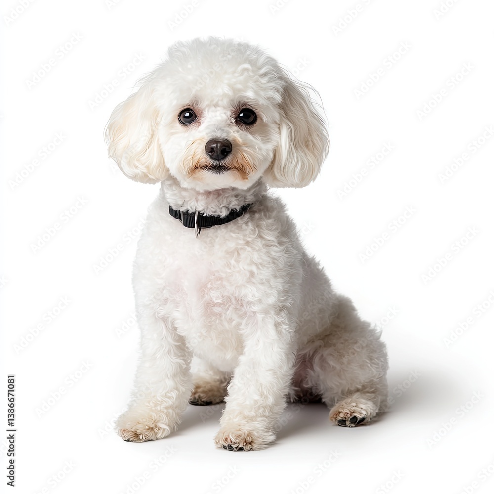 Playful bichon frise dog in studio setting portrait photography indoor environment adorable canine Playful bichon frise dog in studio setting portrait photography indoor environment adorable canine