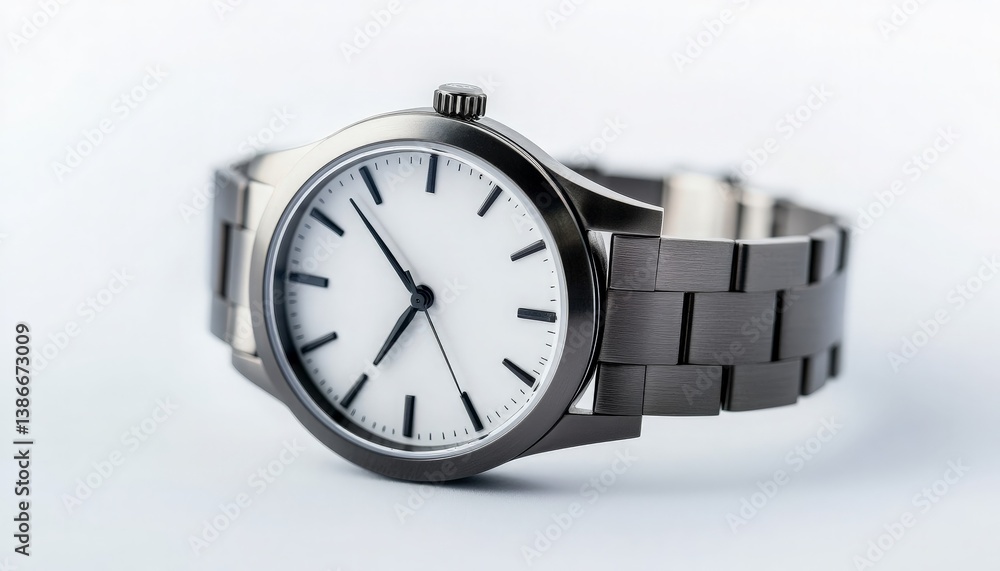 Sleek Silver Wristwatch with Minimalist Design on White Background, Perfect for Fashion Enthusiasts and Accessory Lovers Seeking Timeless Elegance and Sophisticated Style in Their Collection Sleek Silver Wristwatch with Minimalist Design on White Background, Perfect for Fashion Enthusiasts and Accessory Lovers Seeking Timeless Elegance and Sophisticated Style in Their Collection