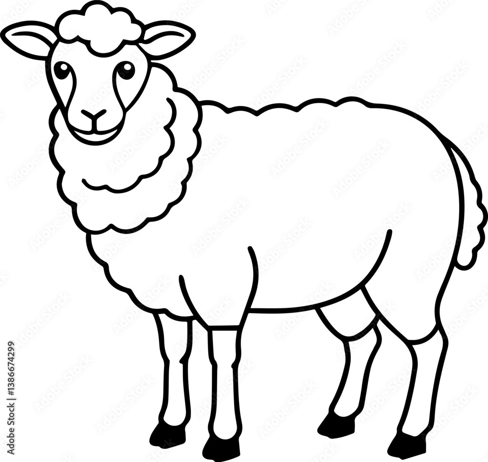 sheep outline vector illustration sheep outline vector illustration